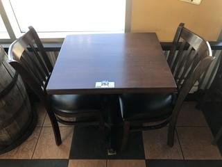 Wood 2-Person Dining Table C/w (2) Chairs