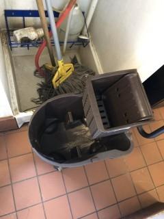 Janitorial Hand Tools And Mop Bucket C/w Chemical Dispenser