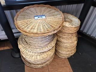 Qty Of Wicker Serving Trays