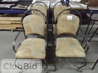 Qty of (4) Steel Framed Dining Room Chairs