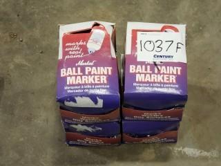 (4) Markal Ball Paint Markers 12 Per Box 