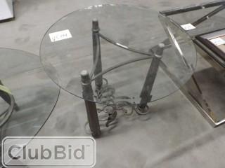 Glass Top Coffee Table Round 26" In Diameter