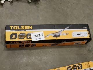 Unused Tolsen 2 Ton Hand Cable Puller, 2 Ton Capacity 
