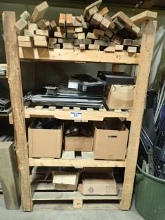 Homeade Wood Shelving Unit C/w Assorted Vending Machine Parts.