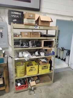 6-Tier Shelving Unit C/w Assorted Vending Machine Parts.