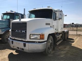 Selling Off-Site 1999 Mack E7 427 T/A Truck Tractor, Eaton Fuller 18 Speed Transmission, Chelsea PTO, 11R 24.5 Tires, 1,397,159 kms, 33,303  hrs, S/N 1M1AA18Y3XW095114.  Location:  339 Aquaduct Dr., Brooks, AB Call Tim For Further Information 403-968-9430.
