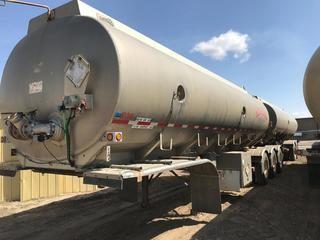 Selling Off-Site 2001 Columbia 48,000 Litre Super B Tank Trailer Rated M-307 (DOT 406) Bulk Crude Transportation - Used for Water -, Lead Tank Capacity 32,000 Litres, Pup Tank capacity 15,900 Litres, 11R24.5 tires, Lead S/N 2C9LAA3R811026033, Pup S/N 2C9LBA2R111026034.  Location:  339 Aquaduct Dr., Brooks, AB Call Tim For Further Information 403-968-9430.