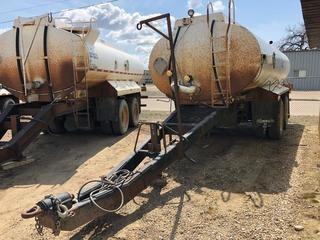 Selling Off-Site 2001 Hamms 18,475 Litre T/A Pup Tank Trailer c/w 11R24.5 Tires. S/N 2G9TCNN2611011169.  Location:  339 Aquaduct Dr., Brooks, AB Call Tim For Further Information 403-968-9430.