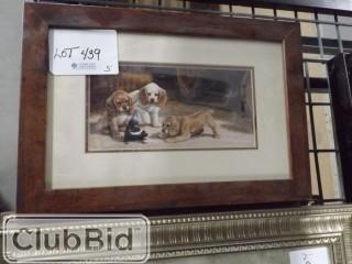 Qty of (5) Framed Puppy Prints