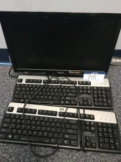 Asus Monitor C/w (2) Keyboards