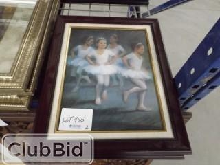 Qty of (2) Framed Ballerina Paintings 20"x16"