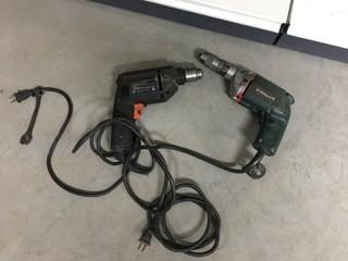Lot of (1) Walker Corded Drill (1) Black and Decker Corded 10mm Drill