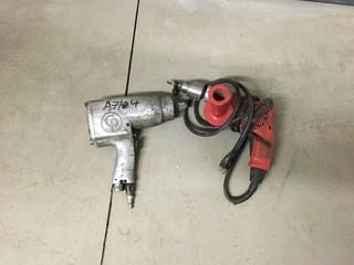 Lot of (1) CP 3/4" Air Impact Wrench (1) Milwaukee Magnum Holeshooter 1/2"