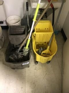 Qty Of (2) Mop Buckets C/w Mops