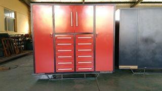 80" Heavy Duty Multi Drawer Tool Chest Cabinet c/w 12 Drawers, 2 Large Door Cabinets, 2 Small Door Cabinets.