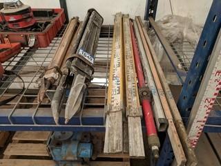 Lot of Assorted Surveyors Equipment c/o Measuring Poles & Tripods.