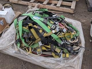 Lot of Assorted Fall Arrest Harnesses, Tethers & Cables.