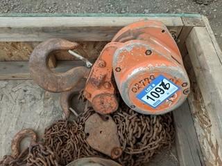 Kito Corp. 5 Ton Manual Chain Hoist.