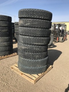 Selling Off-Site (8) 11R24.5 Trailer Tires. Location:  339 Aquaduct Dr., Brooks, AB Call Tim For Further Information 403-968-9430.