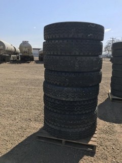 Selling Off-Site (8) 11R24.5 Trailer Tires. Location:  339 Aquaduct Dr., Brooks, AB Call Tim For Further Information 403-968-9430.