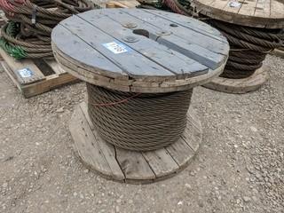 Roll of 1" Twisted Steel Cable.