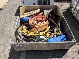 Lot of Assorted Power Cords, Pressure Washer Line & 3" Discharge Hose, Etc.