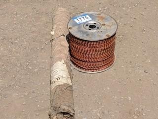 Roll of Polyester Braided Rope & Roll Galvanized Chicken Wire.