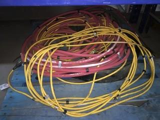 Lot of Yellow Extension Cord and Air Hose 