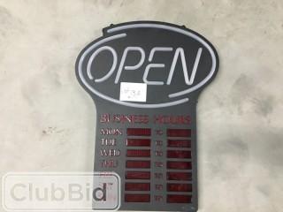 Newon LED Open Sign w/Business Hours