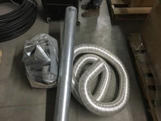 Lot of Assorted Duct Pipe, Duct Elbows, Vent Covers, ETC