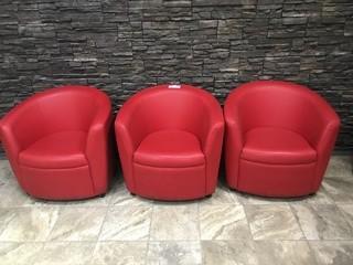 Qty Of (3) Leather Chairs