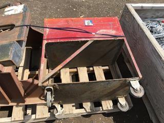 Rolling Metal Material Cart 27"x27"x16".