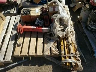 Lot of Assorted Farm Machinery Parts c/o Axle, Hyd. Ram Couplers, Replacement Flails, Etc.