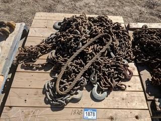 Lot of Assorted 3/8"-1/2" Transport Chain.