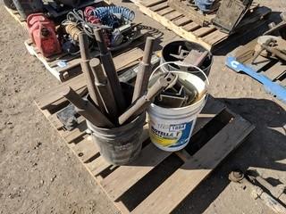 Lot of Assorted Trailer Accessories c/o Stake Pins, Ratchet Tie Downs, Etc.