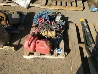 Lot of Assorted Truck Air Lines, Lights & Jerry Cans.