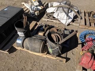 Lot of Assorted Truck Parts & Accessories c/o air Bag, U Bolts, Fan Pulley, Etc.