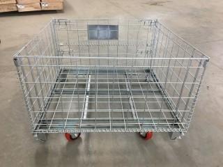 New 3'x3'x2' Wire Mesh Rack w/ HD Caster Kit