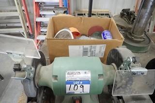 Lot of General 8" Bench Grinder and Asst. Grinding and Wire Discs.