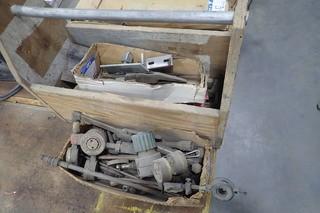 Wooden Tool Box w/ Asst. Pipe Wrenches. 