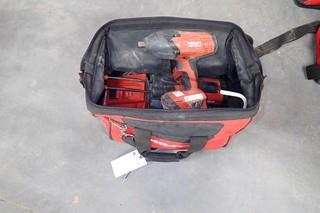 Lot of Hilti SIW-18T-A Cordless Wrench w/ Battery, Charger, Hilti MD-2000 Glue System and Tool Bag.