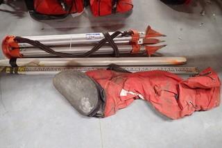 Lot of Laser Tri-Stand, 2 Levelling Rods and Hilti Bag. 