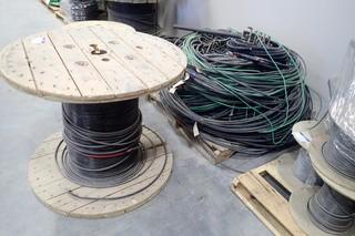Pallet of Asst. Electrical Cable, Extension Cords,  and Cable Spool. 