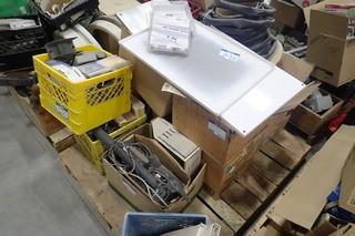 Lot of 4 Pallets of Mounts, Control Panels, Hitch Inserts, Brackets, Light Bulbs, Light Fixtures, Security Cameras, Smoke Detector, etc. 