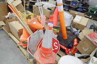 Lot of Safety Cones, Flags, Vests, etc. 