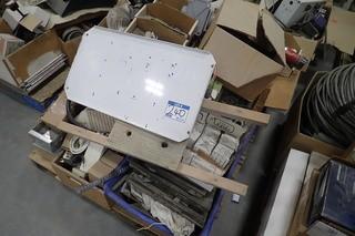 Lot of 4 Pallets of Electrical Fittings, Fire Control Box, Cabinets, Fixtures, Housing, Rod, etc. 