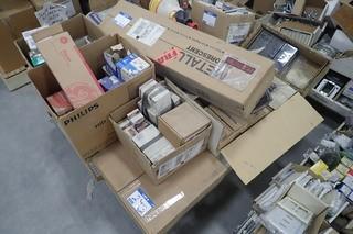 Lot of 3 Pallets of Asst. Light Bulbs, Electrical Covers, Cable, Fittings, etc.
