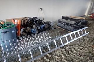 Lot of Asst. Light Fixtures, Hoses, Cable, Wire, Airport Lights, Safety Pylons, etc. 
