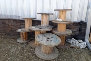 Lot of 10 Asst. Wooden Cable Spools and National Concrete Sono-Tube.