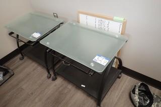 Lot of 2 Mobile Side Tables. 